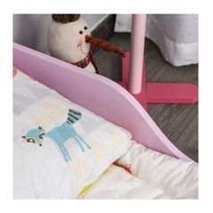 Ξύλινο Χαμηλό Μονό Παιδικό Κρεβάτι 143 x 73 x 60 cm για Στρώμα 140 x 70 cm Castle HOMCOM 311-015 - Κρεβάτια