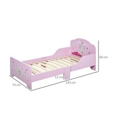 Ξύλινο Χαμηλό Μονό Παιδικό Κρεβάτι 143 x 73 x 60 cm για Στρώμα 140 x 70 cm Castle HOMCOM 311-015 - Κρεβάτια