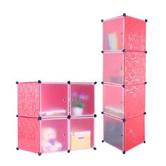Σύστημα Αποθήκευσης - Πλαστική Ντουλάπα 70 x 35 x 150 cm Χρώματος Ροζ Hoppline HOP1000976-4 - Αποθηκευτικοί Χώροι