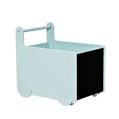 Τροχήλατο Ξύλινο Παιδικό Κουτί Αποθήκευσης με Μαυροπίνακες 35 x 47 x 45.5 cm Χρώματος Μπλε HOMCOM 311-033BU - Διάφορα Αξεσουάρ