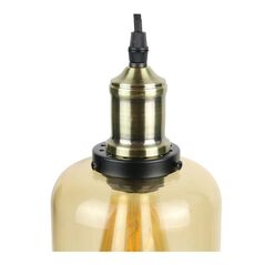 Κρεμαστό Μεταλλικό Μονόφωτο Φωτιστικό Οροφής με Γυάλινο Αμπαζούρ Μπουκάλι Χρώματος Καφέ Ανοιχτό E27 40 W Home Deco Factory LA12006 -  Φωτιστικά