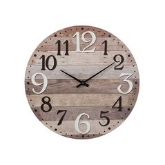 Ξύλινο Ρολόι Τοίχου 38 x 5.5 cm Χρώματος Καφέ Ανοιχτό Atmosphera 158120-Wood -  Ρολόγια - Ξυπνητήρια