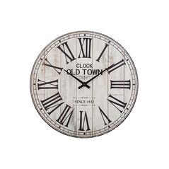 Ξύλινο Ρολόι Τοίχου 38 x 5.5 cm Χρώματος Λευκό Atmosphera 158120-White -  Ρολόγια - Ξυπνητήρια