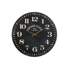 Ξύλινο Ρολόι Τοίχου 38 x 5.5 cm Χρώματος Μαύρο Atmosphera 158120-Black -  Ρολόγια - Ξυπνητήρια