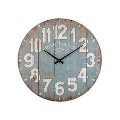 Ξύλινο Ρολόι Τοίχου 38 x 5.5 cm Χρώματος Μπλε Atmosphera 158120-Blue -  Ρολόγια - Ξυπνητήρια