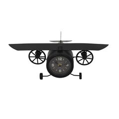 Μεταλλικό Επιτραπέζιο Ρολόι Vintage Αεροπλάνο 17 x 26 x 47 cm Home Deco Factory HD1910 -  Ρολόγια - Ξυπνητήρια