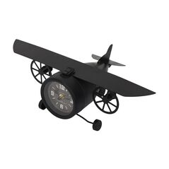Μεταλλικό Επιτραπέζιο Ρολόι Vintage Αεροπλάνο 17 x 26 x 47 cm Home Deco Factory HD1910 -  Ρολόγια - Ξυπνητήρια