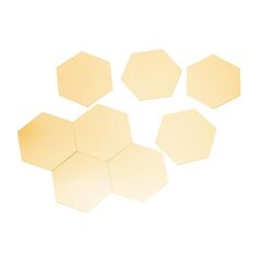 Σετ Επιτοίχιοι Καθρέπτες σε Εξάγωνο Σχήμα 16.5 cm Χρώματος Χρυσό 12 τμχ Home Deco Factory HD4373-Exag - Διακόσμηση