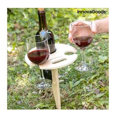 Ξύλινο Φορητό Πτυσσόμενο Τραπέζι Κρασιού Εξωτερικού Χώρου Winnek InnovaGoods V0103486 -  Διάφορα Αξεσουάρ