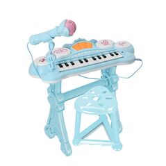 Παιδικό Ηλεκτρονικό Πιάνο με Σκαμπό και Μικρόφωνο 02834589 Bakaji 8052877979349 -  Παιδικά Παιχνίδια