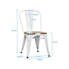 Σετ Μεταλλικές Καρέκλες με Ξύλινο Κάθισμα 84 x 48 x 45 cm 2 τμχ Hoppline HOP1001226-1 -  Καρέκλες