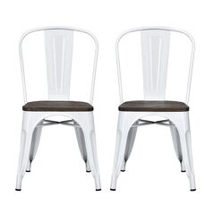Σετ Μεταλλικές Καρέκλες με Ξύλινο Κάθισμα 84 x 48 x 45 cm 2 τμχ Hoppline HOP1001226-2 -  Καρέκλες