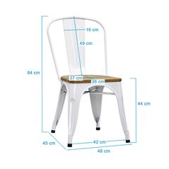 Σετ Μεταλλικές Καρέκλες με Ξύλινο Κάθισμα 84 x 48 x 45 cm 2 τμχ Hoppline HOP1001226-2 -  Καρέκλες