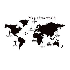Αυτοκόλλητος Μαυροπίνακας Ανακοινώσεων από PVC σε Σχήμα Παγκόσμιος Χάρτης με Κιμωλίες Puzzle World Map 102 x 55 cm Bakaji 8054143001082 -  Διακόσμηση