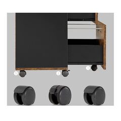 Ξύλινο Έπιπλο Γραφείου με 3 Συρτάρια και 2 Ράφια 80 x 66 x 40 cm VASAGLE OFC041B01 - Συρταριέρες