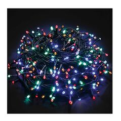1000 Χριστουγεννιάτικα LED Πολύχρωμα Λαμπάκια 55 m σε Σειρά με Πράσινο Καλώδιο και 8 Προγράμματα Bakaji 02814848 -  Χριστουγεννιάτικα