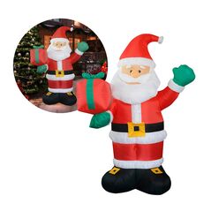 Φουσκωτός Άγιος Βασίλης με LED Φωτισμό 150 cm Hoppline HOP1001114 - Χριστουγεννιάτικα