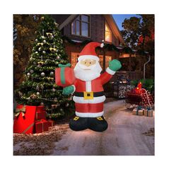 Φουσκωτός Άγιος Βασίλης με LED Φωτισμό 150 cm Hoppline HOP1001114 - Χριστουγεννιάτικα