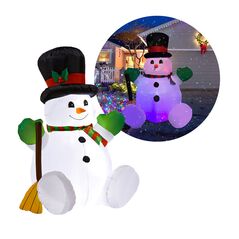 Φουσκωτός Χριστουγεννιάτικος Χιονάνθρωπος με LED Φωτισμό 150 cm Hoppline HOP1001115 - Χριστουγεννιάτικα