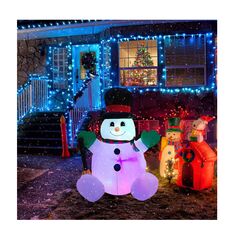 Φουσκωτός Χριστουγεννιάτικος Χιονάνθρωπος με LED Φωτισμό 150 cm Hoppline HOP1001115 - Χριστουγεννιάτικα