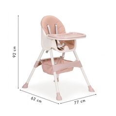 Παιδικό Κάθισμα Φαγητού 2 σε 1 Χρώματος Ροζ Ecotoys HC-823-Pink -  Καθίσματα Φαγητού