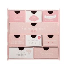 Χάρτινο Βρεφικό Κουτί Αναμνήσεων με 9 Συρτάρια Birth Box Χρώματος Ροζ Atmosphera 158564-Pink - Διάφορα Αξεσουάρ