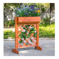 Ξύλινη Ζαρντινιέρα Κήπου με Καφασωτό 56 x 30.5 x 76 cm Hoppline HOP1001326 -  Γλάστρες - Ζαρντινιέρες