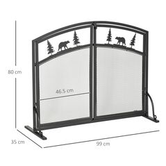 Μεταλλικό Προστατευτικό Τζακιού με Διπλή Πόρτα 101 x 35.5 x 80 cm HOMCOM 820-238 -  Αξεσουάρ Θέρμανσης