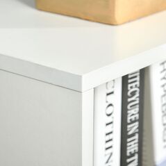 HOMCOM Βιβλιοθήκη Ράφι με 3 Ράφια και 1 Ξύλινο Ντουλάπι, 40x30x129,5cm - Λευκό -  Βιβλιοθήκες