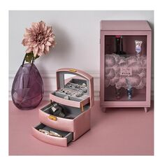 Κοσμηματοθήκη - Μπιζουτιέρα 18 x 11.5 x 14.5 cm Χρώματος Ροζ Home Deco Factory HD2315 -  Κοσμηματοθήκες