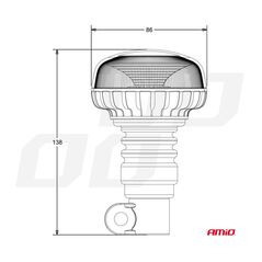 Βιδωτός Ελαστικός LED Φάρος W21pl R65 R10 18LED 12 / 24V IP56 AMiO 02921 -  Είδη Αυτοκινήτου