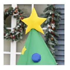 Φουσκωτό Χριστουγεννιάτικo Δέντρο 176 cm με 3 Δώρα και LED Φωτισμό HOMCOM 844-390V70 - Χριστουγεννιάτικα