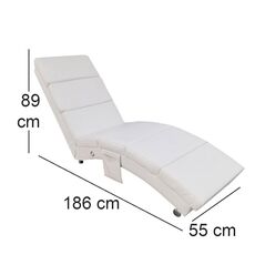 Πολυθρόνα - Ανάκλιντρο 55 x 186 x 89 cm Χρώματος Λευκό Bakaji 02815340 -  Πολυθρόνες