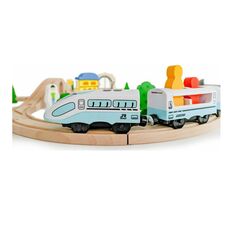 Σετ Ξύλινος Σιδηρόδρομος 69 τμχ Ecotoys HM015147 -  Παιδικά Παιχνίδια