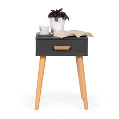 Ξύλινο Κομοδίνο με 1 Συρτάρι 46 x 36 x 58 cm Χρώματος Γκρι ModernHome WYJ-085-Grey -  Αποθηκευτικοί Χώροι