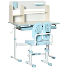 Σετ Σχολικό Μεταλλικό Γραφείο 80 x 52 x 88-109 cm με Καρέκλα 2 τμχ Χρώματος Μπλε HOMCOM 312-088V00BU -  Διάφορα Αξεσουάρ