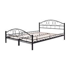 Διπλό Μεταλλικό Κρεβάτι 140 x 200 cm Χρώματος Μαύρο Hoppline HOP1000898-1 -  Κρεβάτια