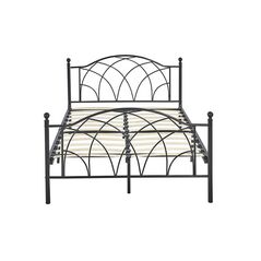 Διπλό Μεταλλικό Κρεβάτι 160 x 200 cm Χρώματος Μαύρο Lotti Hoppline HOP1001134-1 -  Κρεβάτια