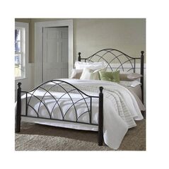 Διπλό Μεταλλικό Κρεβάτι 160 x 200 cm Χρώματος Μαύρο Lotti Hoppline HOP1001134-1 - Κρεβάτια