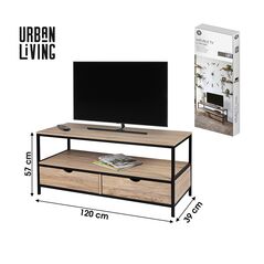 Μεταλλικό Έπιπλο Τηλεόρασης με 2 Συρτάρια 120 x 39 x 57 cm Loft Urban Living 151044 -  Καθιστικό
