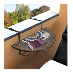 Πτυσσόμενο Μεταλλικό Κρεμαστό Τραπέζι Μπαλκονιού 76 x 38 cm Hoppline HOP1000929-2 - Έπιπλα Εξωτερικού Χώρου