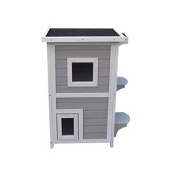Ξύλινο Διώροφο Σπίτι Γάτας 51 x 61 x 81.5 cm Hoppline HOP1001370 -  Κρεβάτια Γάτας