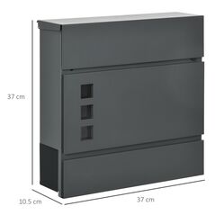Μεταλλικό Γραμματοκιβώτιο 37 x 10.5 x 37 cm HOMCOM B80-009V00CG - Είδη Κιγκαλερίας