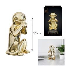 Διακοσμητική Μαϊμού από Δολομίτη 17 x 15 x 28 cm Χρώματος Χρυσό Home Deco Factory HD0006 -  Διακόσμηση