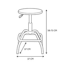 Μεταλλικό Σκαμπό Μπαρ με Ρυθμιζόμενο Ύψος 37 x 37 x 58-73 cm Home Deco Factory HD7601 - Καρέκλες