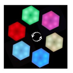 Σετ Διακοσμητικά Εξαγωνικά Επιτοίχια Φωτιστικά Αφής LED RGB 2 τμχ Home Deco Factory LA0002 - Φωτιστικά