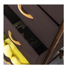 Μεταλλική Συρταριέρα με 8 Υφασμάτινα Συρτάρια 81 x 30 x 96 cm Χρώματος Σκούρο Καφέ Bakaji 02814763 - Αποθηκευτικοί Χώροι