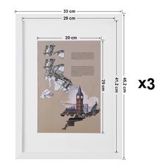 Σετ 3 Ξύλινες Κορνίζες 33 x 45.2 cm Songmics RPF03WT -  Διακόσμηση