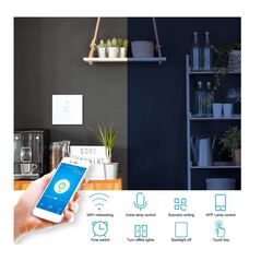 Χωνευτός Διακόπτης Τοίχου Wi-Fi Smart Switch για Έλεγχο Φωτισμού με Ένα Πλήκτρο Αφής Rovo FN1C -  Πρίζες - Διακόπτες