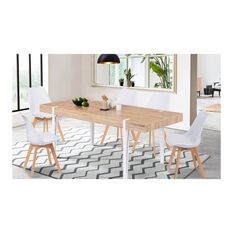 Τραπέζι Τραπεζαρίας 200 x 90 x 76 cm Χρώματος Καφέ Ανοιχτό / Λευκό Hudson Idomya 30150088+30150089 -  Τραπέζια
